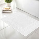 700GSM Combed Cotton Greek Design Bath Mat – Soft & Absorbent, Hotel Quality, 50x75 cm (Pack of 2, 4, 6)