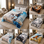Faux Fur Throw Blanket 200x240 cm Digital 3D Animal Print Soft Fluffy Fleece Warm Lightweight King Size Sofa Bed Cover