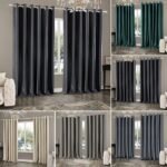 Venice Blackout Ring Top Curtain Pair 330 GSM Jacquard Thermal Insulated Noise Reducing Hotel Quality Eyelet Curtains for Bedroom or Living Room