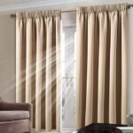 Heavy Insulated Pencil Pleat Tape Top Thermal Blackout Curtain Pair Panels Room Darkening Beige