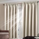 Thermal Blackout Curtain Pair Heavy Insulated Pencil Pleat Tape Top Room Darkening Curtain Panels Cream