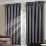 Thermal Blackout Curtains Pair Pencil Pleat Tape Top Curtain Pair Room Darkening Curtain Panels Grey