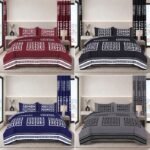 Duvet Quilt Cover Set Greek Design 3P Bedding Set Matching Pillowcase Microfiber