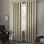 Insulated Heavy Thermal Blackout Curtains Pair Ring Top Eyelet Darkening Arlesa Cream Curtain Panels