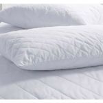 White Colour Polycotton quilted Pillow Protector Covers Pack of 2 for all Seasons