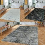 Marble Area Rug Carpet Non Slip Polyester Rug with PVC Backing | Modern Marble Pattern Floor Rug with Gold Veining | Living Room Bedroom Office Rug