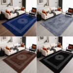 Greek Key Rug Vibe Teddy Feel Living Room Carpet, Modern Soft Non Shedding Area Rug