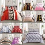 3 Piece Trendy Printed Bedspread Set Soft Quilted Comforter with Pillow Shams 300GSM Filling Multi-Colour Decorative Design All-Season